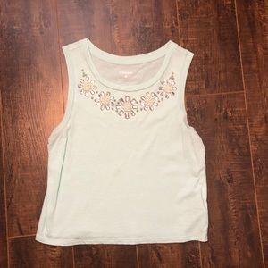 Mint Beaded Crop Top